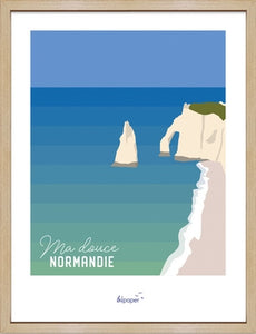 Affiche "Ma douce Normandie, falaise d'Etretat"
